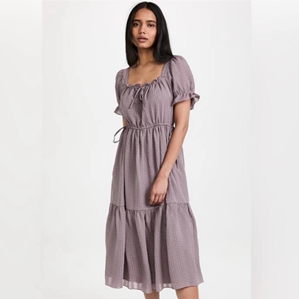 Madewell Square Neck Tiered Midi Dress
